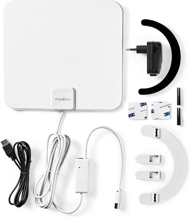Produktbild Nedis Innenantenne Aktiv FM/UHF/VHF Empfangsbereich: 0-25 km LTE700 Verstärkung dBi (bei Antennenkab (Zimmerantenne, 30 dB, UKW / MW / LW, DAB/ DAB+, DVB-T / -T2)