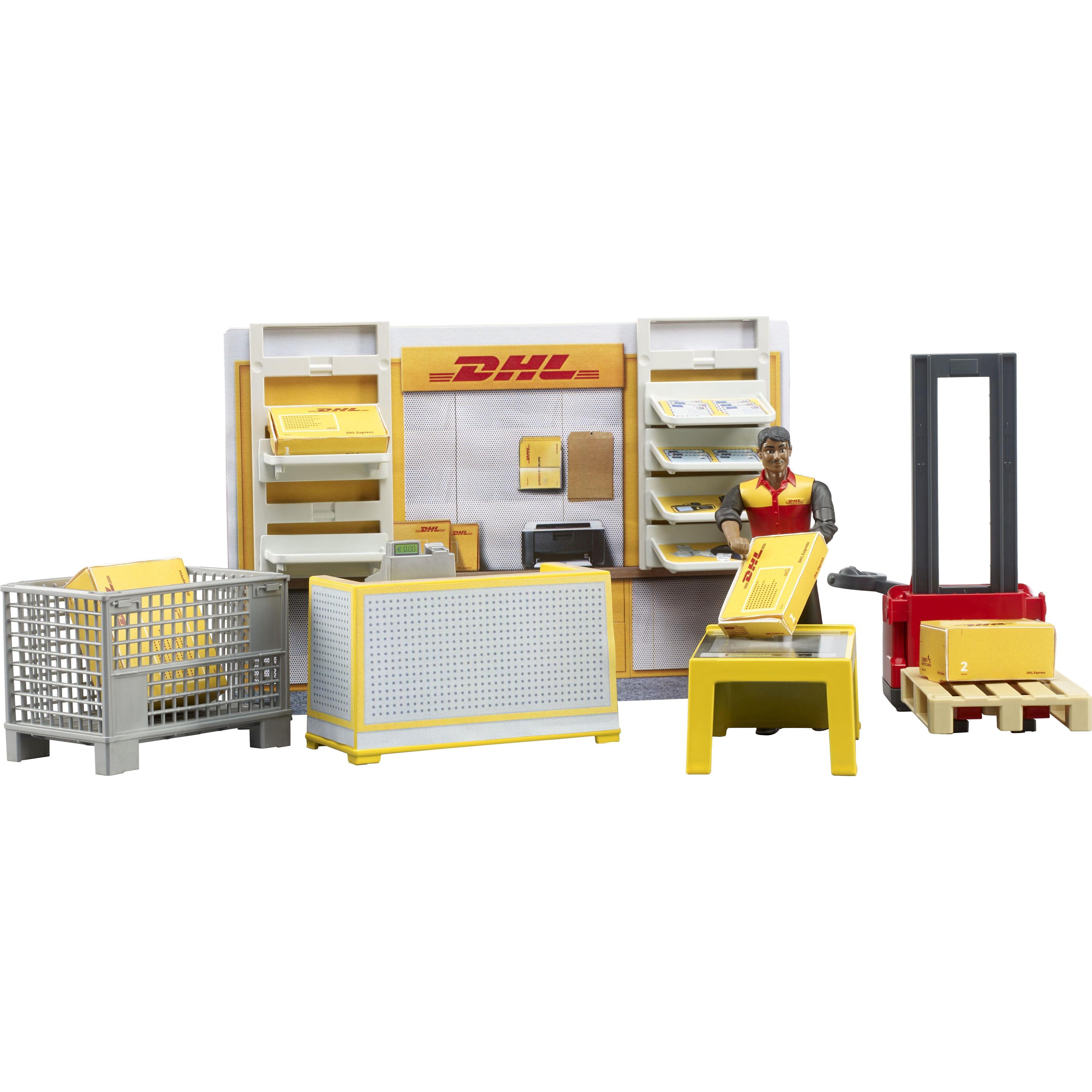 Bruder DHL Shop con carrello elevatore a mano