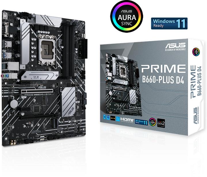 Produktbild ASUS PRIME B660-PLUS D4 (LGA 1700, Intel B660, ATX)