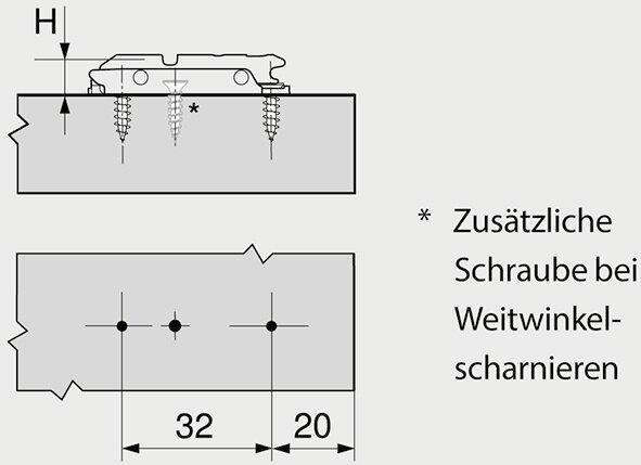 Produktbild Blum Linearmontageplatten CLIP Eckmontage