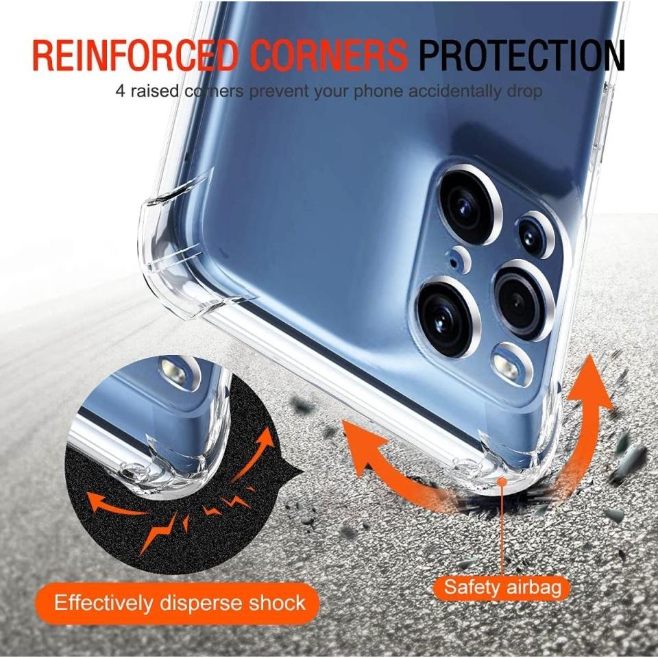 Thumbnail - Screenguard Oppo Find X3 Pro Hülle Crystal Soft Airbag Bumper (Oppo Find X3 Pro), Smartphone Hülle, Transparent