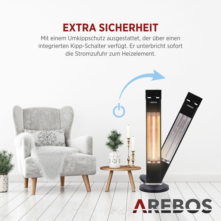 Actual product image Arebos Infrared radiant heater (2000 W)