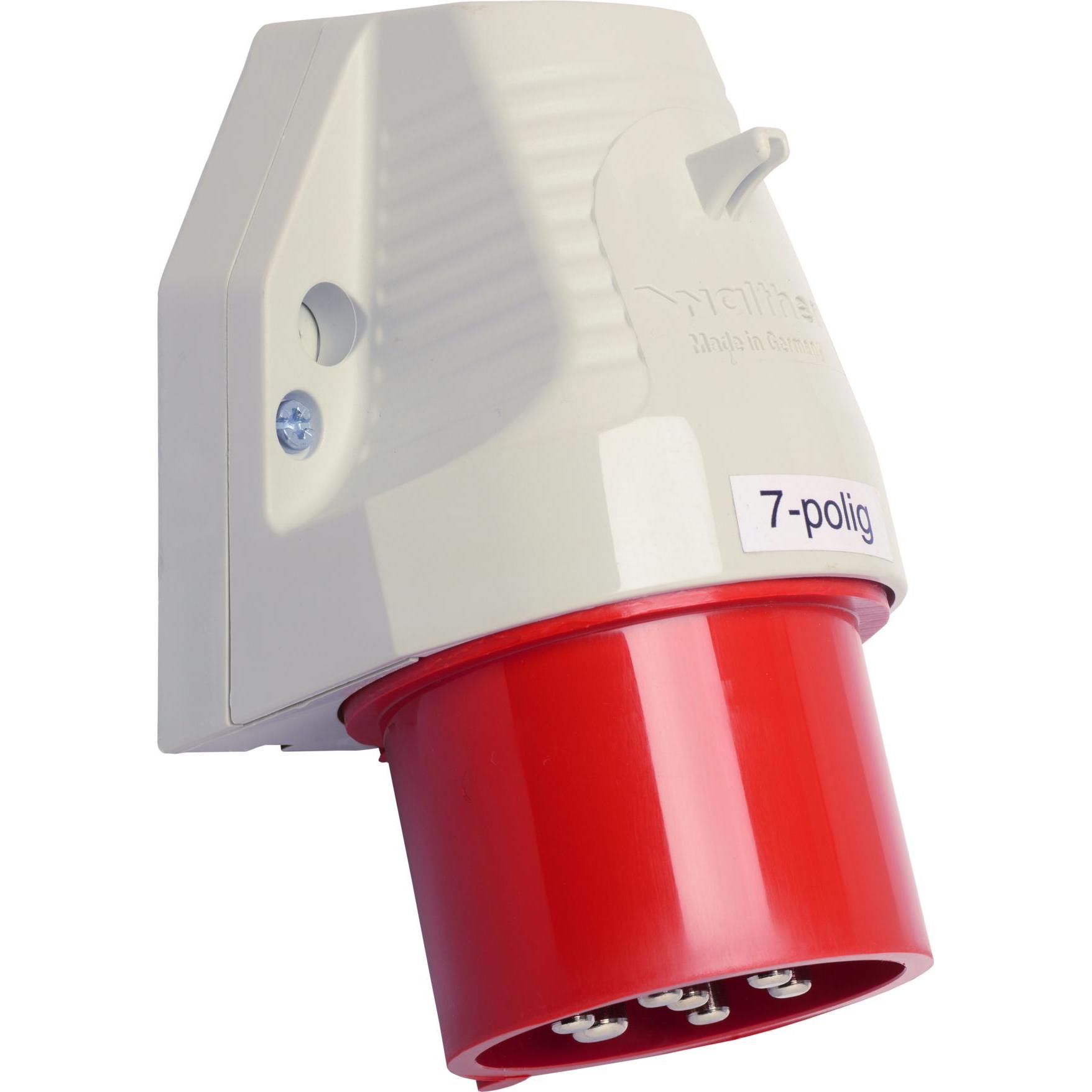 Walther Werke, Netzstecker + Netzkupplung, WAL 610706 WandgerÃ¤testecker 16A 7P 400V 6h IP44