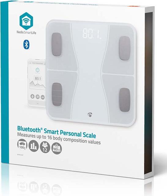 Actual product image Nedis WIFI SmartLife Personal Scale Bluetooth® | BMI / BMR / Fat / Bones / Weight / Muscles / What (180 kg)