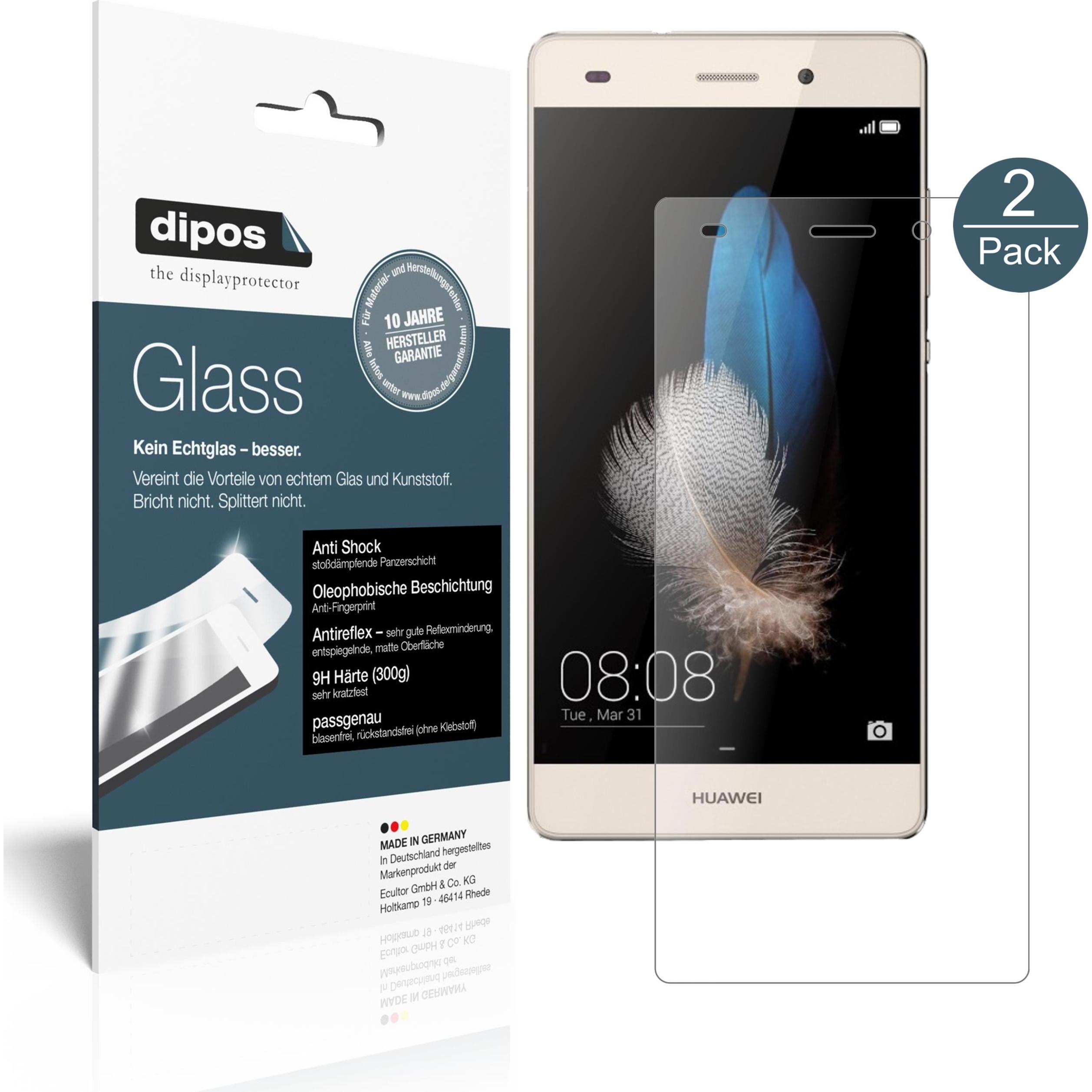 Dipos Displayschutz Anti-Shock (1 Stück, Huawei P8), Smartphone Schutzfolie, Transparent