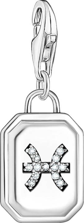 Produktbild Thomas Sabo Charm-Anhänger Sternzeichen Fische mit Steinen Silber (925 Sterlingsilber, Geschwärzt)