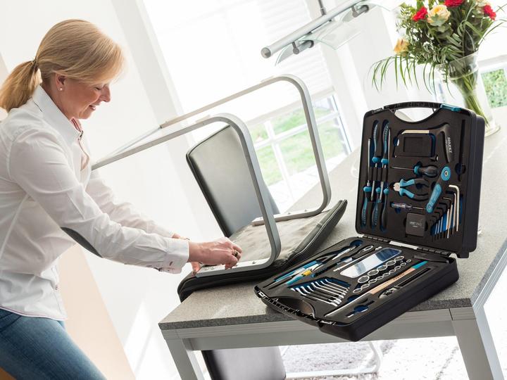 Immagine prodotto HAZET Valigia portautensili 1520/56 ∙ Attacco quadro, cavo, 10 mm (3/8 di pollice) ∙ Profilo trazio… (56 pezzi)