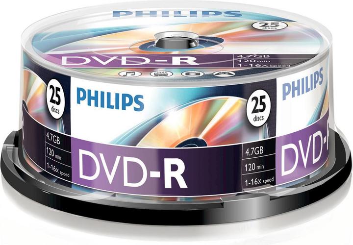 Immagine prodotto Philips 1x25 DVD-R 4.7GB 16x SP (25 x)