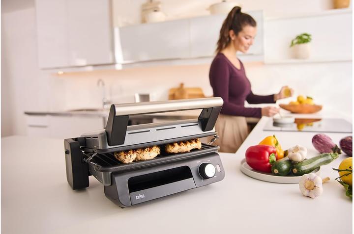 Actual product image Braun Multifunktionale Elektrogrill mit Temperaturregelung, 3 Kookstanden und abnehmbaren Platten
