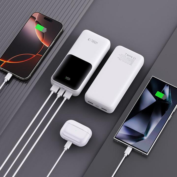 Produktbild Tech-Protect Powerbank PB02 20000mAh 22.5W - white (20000 mAh, 22.50 W)