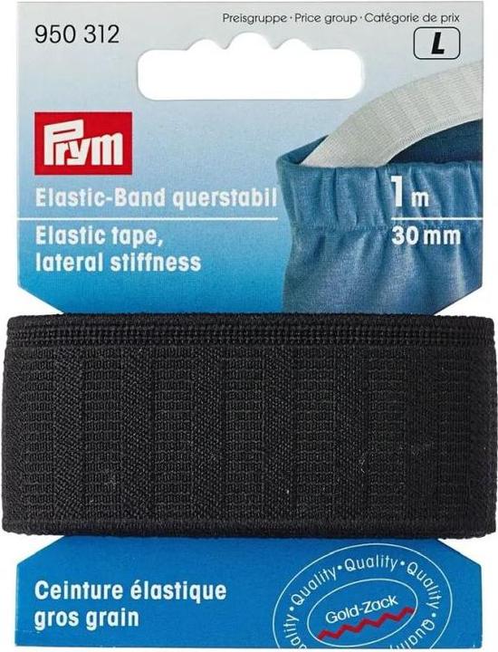 Produktbild Prym Elastic-Band querstabil, schwarz 30 mm, Karte 1 m