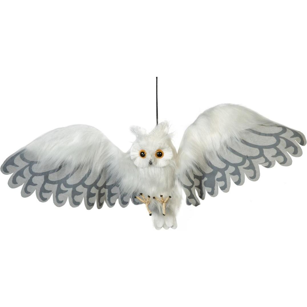 Europalms Halloween Schnee-Eule, animiert, 80cm