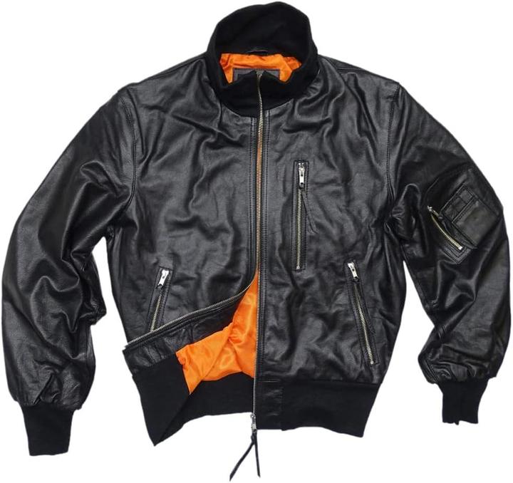 Actual product image Mil-tec Leather jacket aviator black 48 (48)