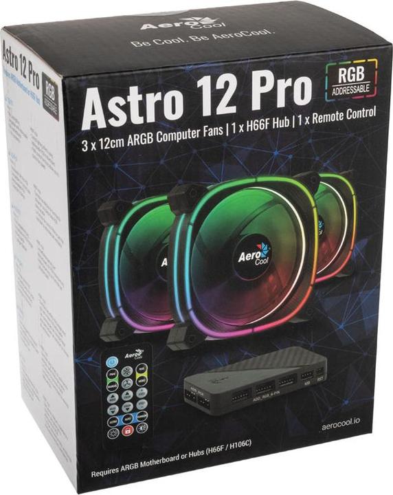 Actual product image AeroCool Astro 12 Pro 3 Pack Case Fans (120 mm, 3 x)
