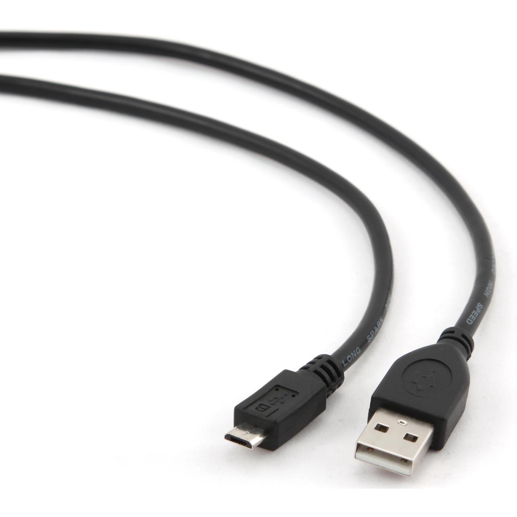 Gembird Cavo micro USB 2.0 AM-MBM5P 3m- Carica-trasferimento- nero (3 m, USB 2.0), Cavo USB