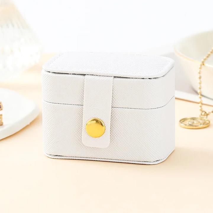 Produktbild Only-Bags.Store Mini Tragbare Kleine Schmuck Aufbewahrungstasche Reise Einfache Leder Ring Halskette Ohrringe