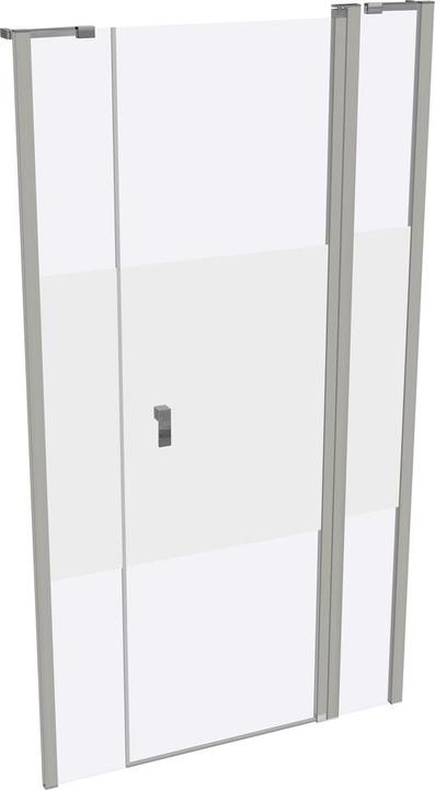 Actual product image Hüppe Design pure 4-corner swing door with fixed segment and side panel in niche, width:110cm height:200cm (211 cm, 110 cm, 200 cm)