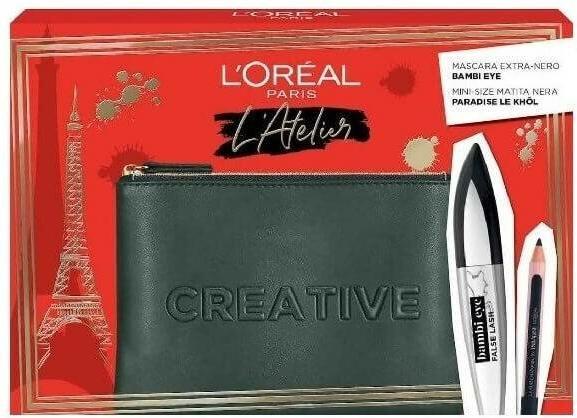 Actual product image L'Oréal Paris LOreal Set (Mascara False Lash Bambi Eye Extra Black + Le Khol Midnight Black 101 + Pochette) (Makeup set)
