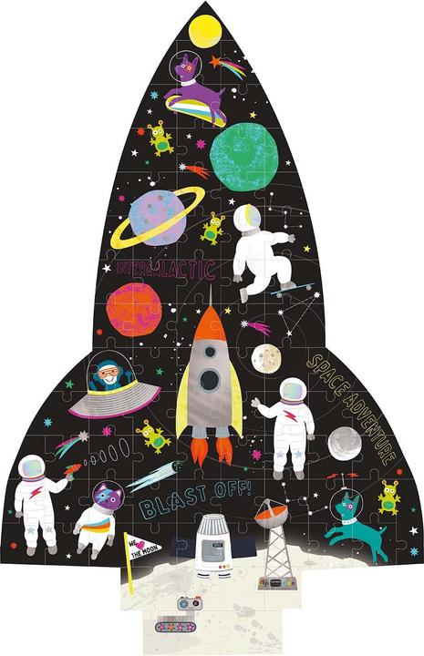 Produktbild ‎Floss & Rock Space 80pc Rocket Shaped Jigsaw with Shaped Box - (39P3530) (80 Teile)