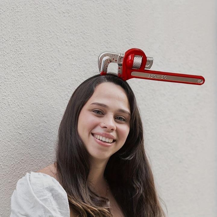 Actual product image PhoneLook Bandeau serre-tête déguisement effrayant avec faux sang Clé à molette rouge