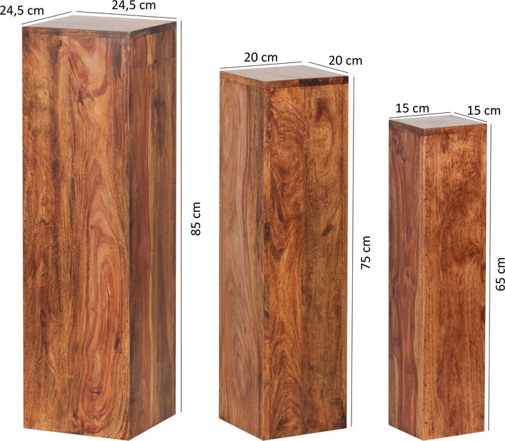 Immagine prodotto Wohnling Mumbai (24,5 x 24,5 x 85 cm, 20 x 20 x 75 cm, 15 x 15 x 65 cm)