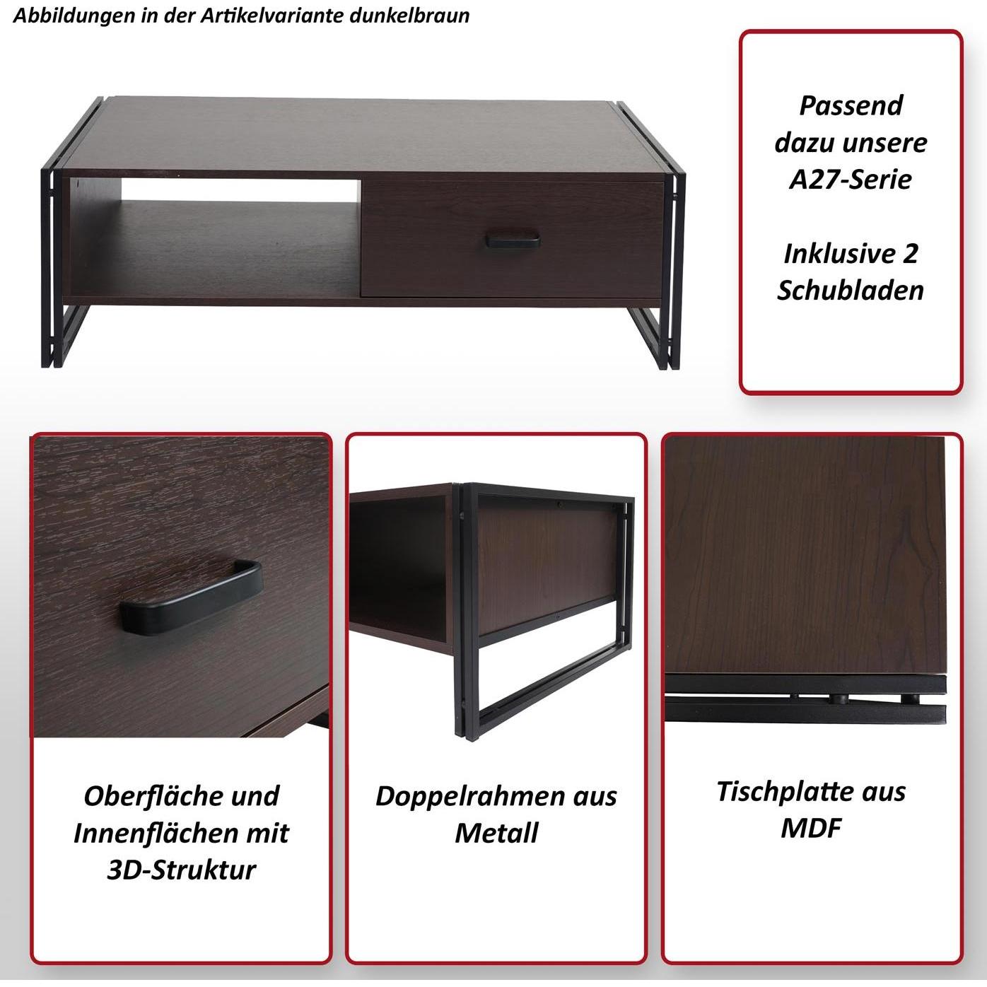 Thumbnail - MCW, Couchtisch + Beistelltisch, A27-C (41 x 120 x 60 cm)