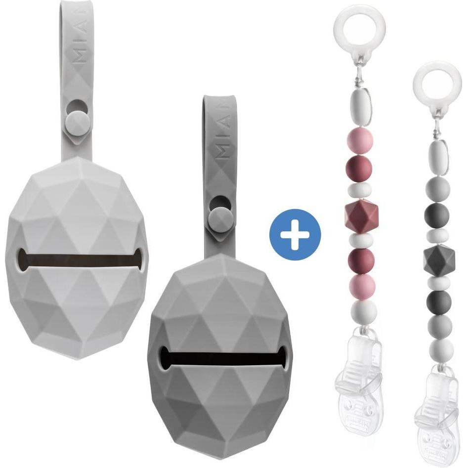 MiaMia, Nuggi, Schnullerboxen 4-tlg. Schnuller-Zubehör-Set (4 x)