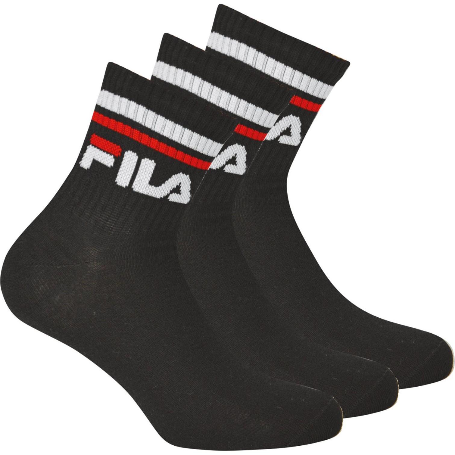 FILA, Herren, Socken, Quartersocken, Schwarz, (3er Pack, 43 - 46)