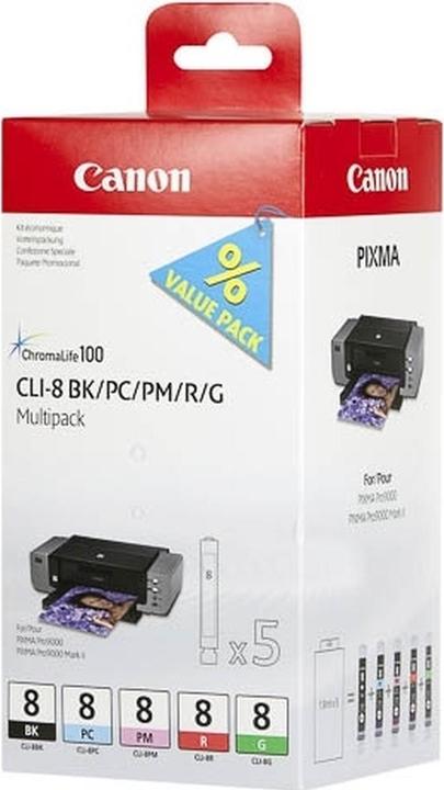 Produktbild Canon Tinte C/PM/R/G Orig.Nr. CLI-8MULTI (G, R, PC, BK, PM)