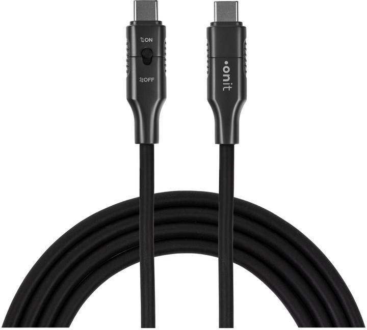 Produktbild Onit USB-SecurityKabel C-C schwarz 1.5m (1.50 m, USB 3.2 Gen 2, 100 W)