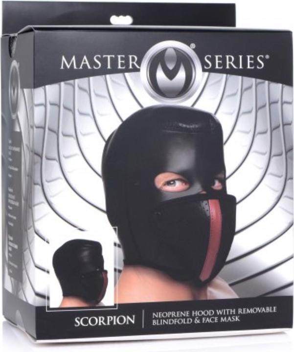 Actual product image Master Series ScorpionHood mit abnehmbarer Augenbinde und Mundteil
