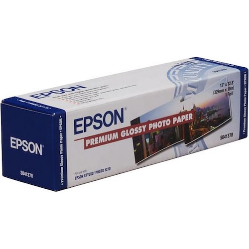 Epson Premium Glossy Photo Papier (255 g/m², Plotterrollen, 1 x), Fotopapier, Weiss