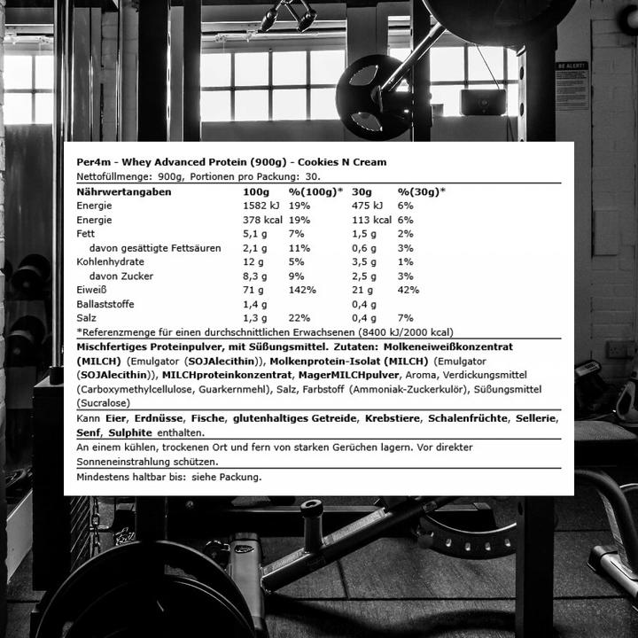 Produktbild Per4m Whey Advanced Protein (900 g, Cookies N Cream)