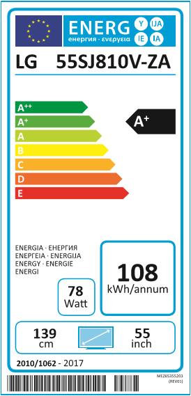 Energie-Label LG 55sj810 (55", LCD, 4K, 2017)
