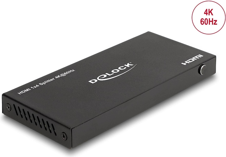 Actual product image Delock HDMI splitter 1 x HDMI in to 4 x HDMI out 4K 60 Hz wi