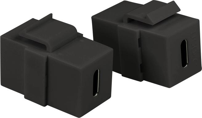 Actual product image LogiLink Keystone connector USB 3.1, black Connectors: USB-C Coupler (Keystone module)