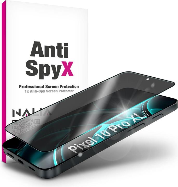 Image du produit Nalia Schutzglas "AntiSpyX" - Privacy Display Glas - Anti-Spy Screen Protector Tempered Glass (1 pcs, Google Pixel 10 Pro XL)