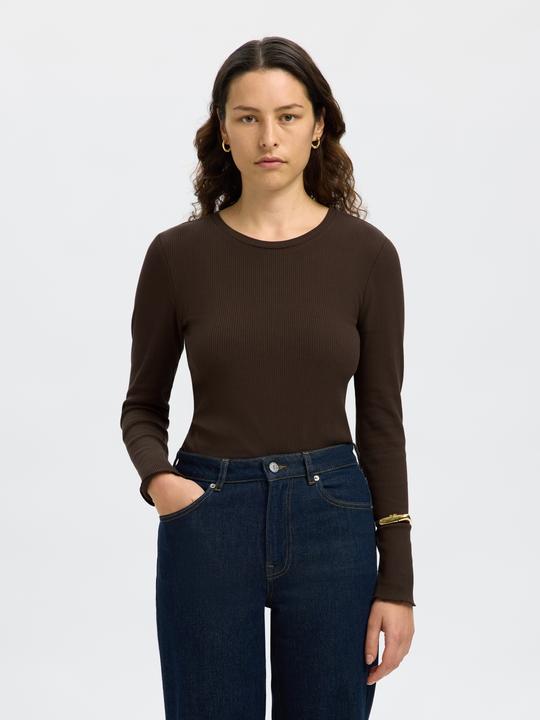 Produktbild Selected Geripptes Oberteil mit langen Ärmeln (L)