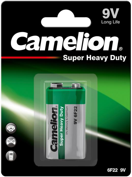 Immagine prodotto Camelion 6F22-BP1G - Batteria usa e getta - 9V - Zinco carbone - 9 V - 1 pezzo(i) - 84 x 18 x 114 (1 pz., 9V Block, 400 mAh)