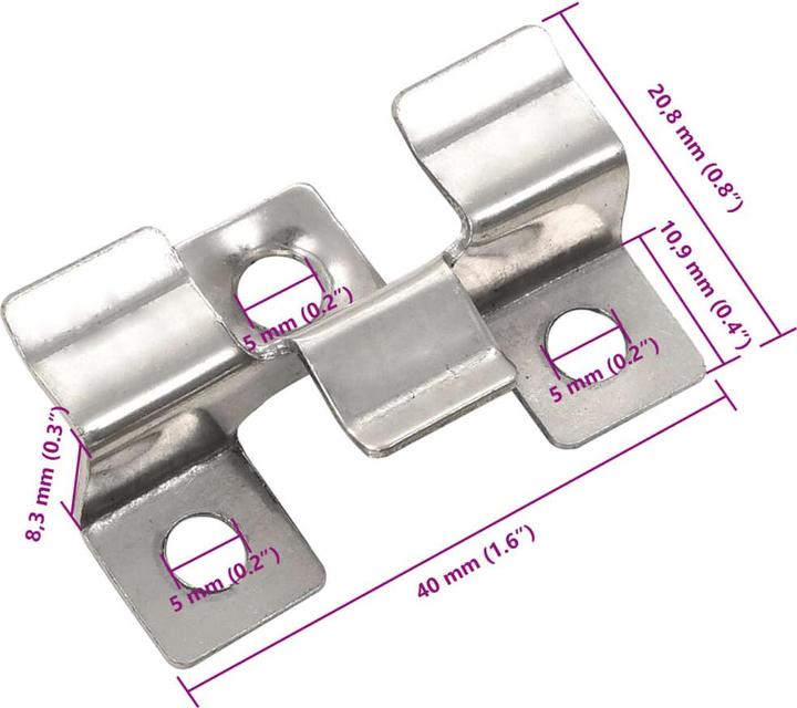 Produktbild vidaXL Clip (100x, 4 x 4 cm)