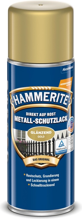 Produktbild Hammerite Metall-Schutzlack glänzend gold (400 ml, Gold)