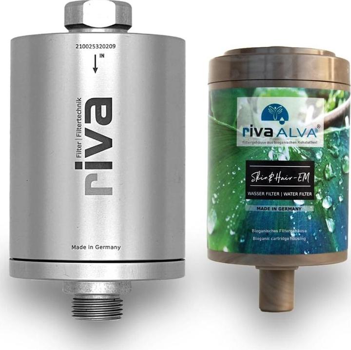Riva Filtro doccia rivaALVA Skin&Hair EM - corpo in metallo con cartuccia filtrante