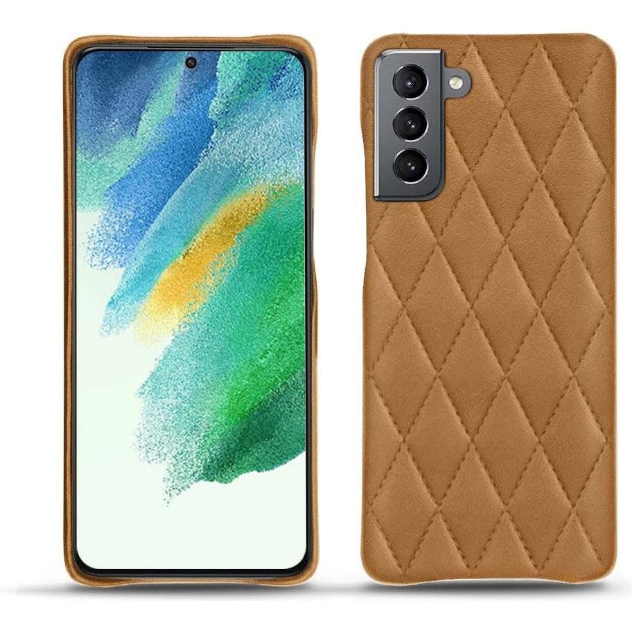 Noreve Lederschutzhülle Samsung Galaxy S21 FE (Samsung Galaxy S21 FE), Smartphone Hülle, Braun