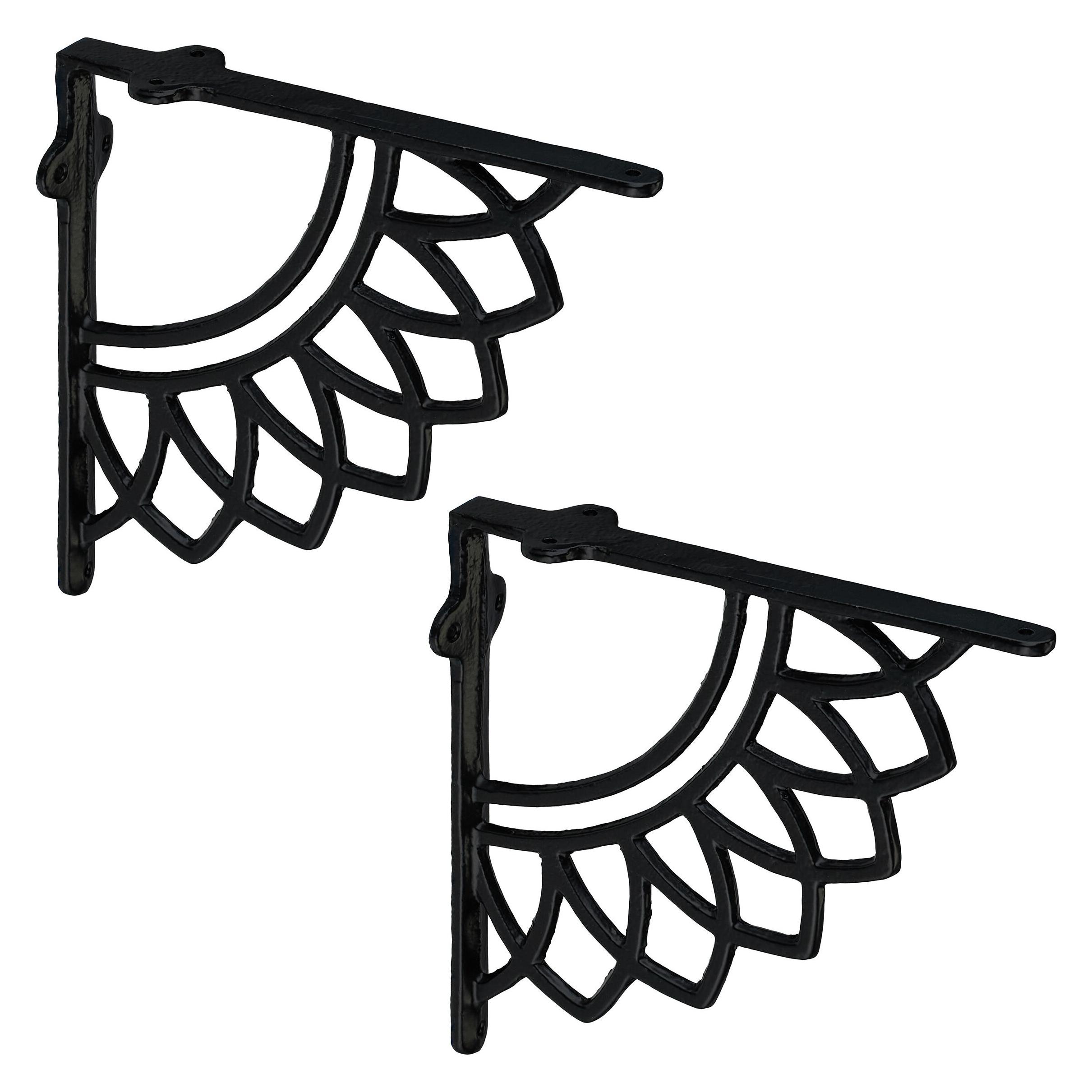 Relaxdays, Plank Accessoires, 2x Regalträger