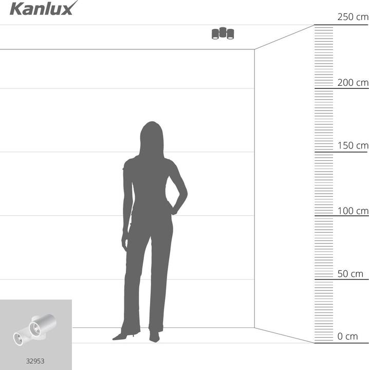 Actual product image Kanlux 32953 BLURRO Surface-mounted downlight Surface-mounted luminaire 2x GU10 White (GU10)