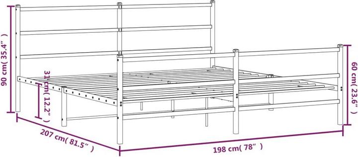 Image du produit vidaXL Bettgestell (193 x 203 cm)