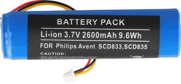 AccuCell Akku passend für Philips Avent SCD833, SCD835, Li-ion, 3,7V, 2600mAh, 9,6Wh
