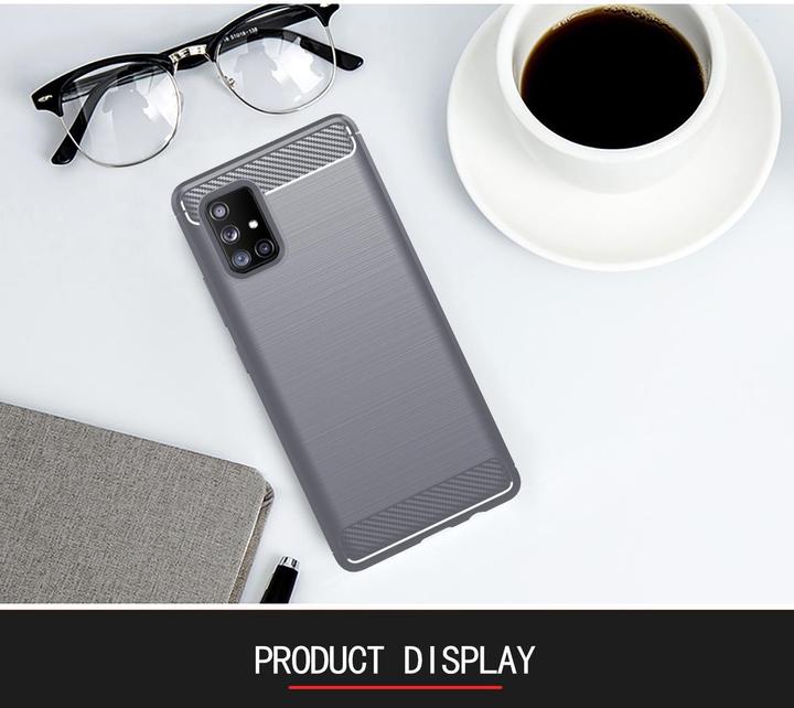 Actual product image Cadorabo TPU Ultra Slim carbon stainless steel Combi Cover (Samsung Galaxy A71)