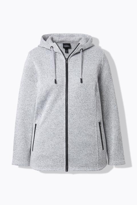 Produktbild Ulla Popken Strickfleece-Jacke, Kapuze, Reissverschlusstaschen (60)