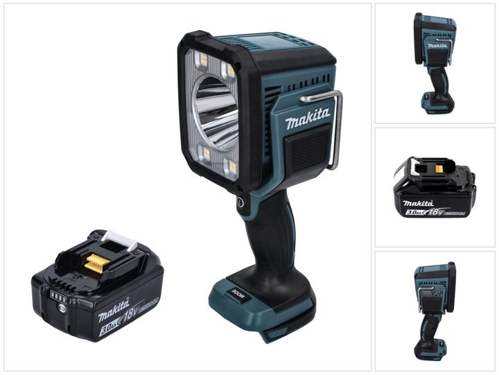 1x Makita DML 812 Akku LED Handstrahler  - 1x Makita BL 1830 B 18V - 3 Ah Akku - ohne Ladegerät